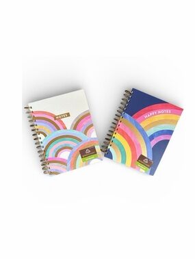 Greenroom Recycled Rainbow Theme Spiral Notebook Bundle of 2